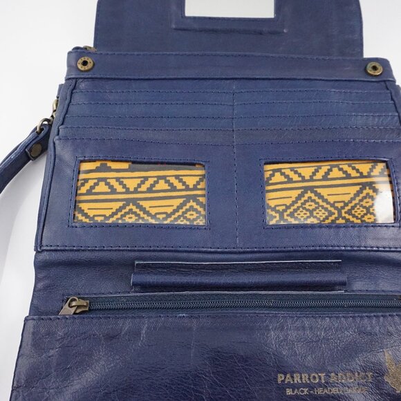 Leather Pineapple Conure Wristlet / Crossbody Wallet - Picture 10 of 12